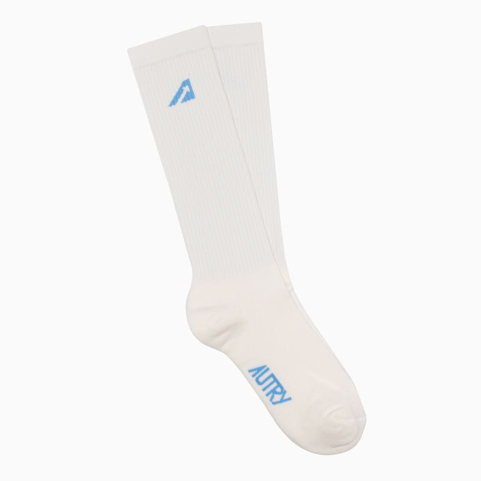 Shop Autry Main Socks In White/azur