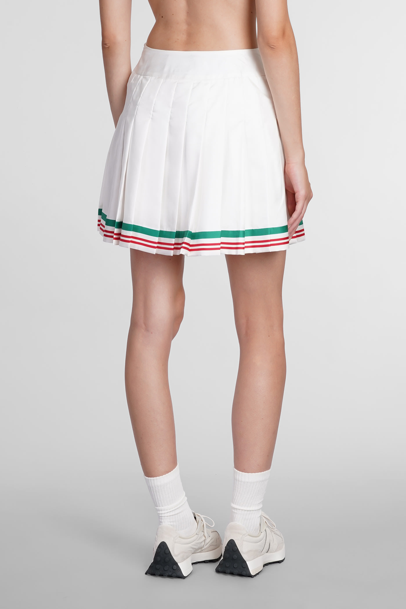 Shop Casablanca Skirt In White Silk