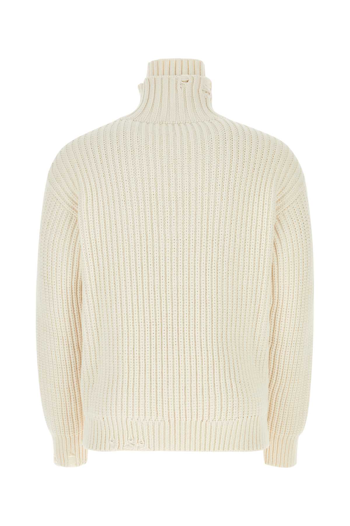 Shop Dsquared2 Ivory Cotton Blend Sweater In Offwhite