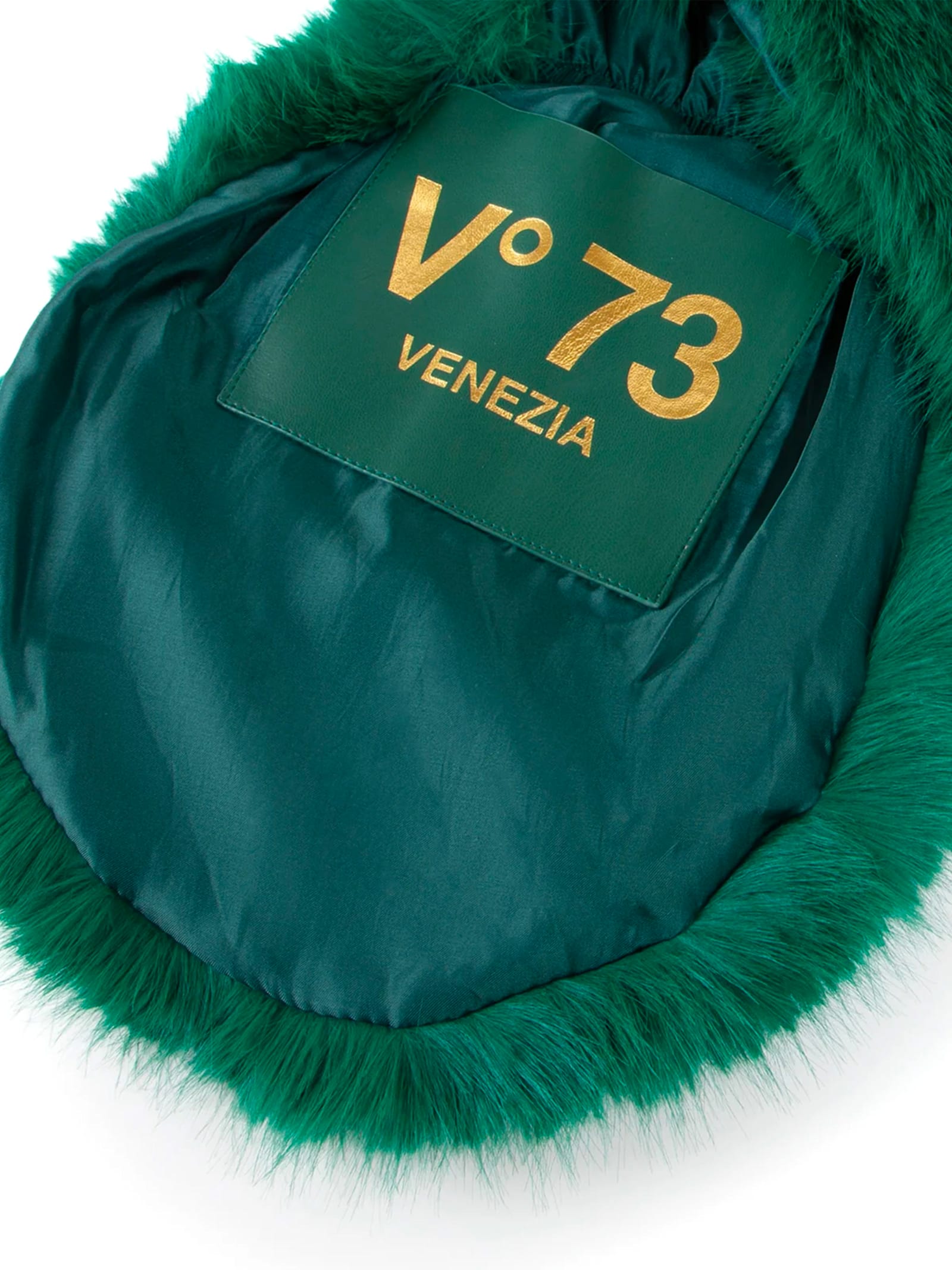 V73 Faux Fur Stole Jane In Green