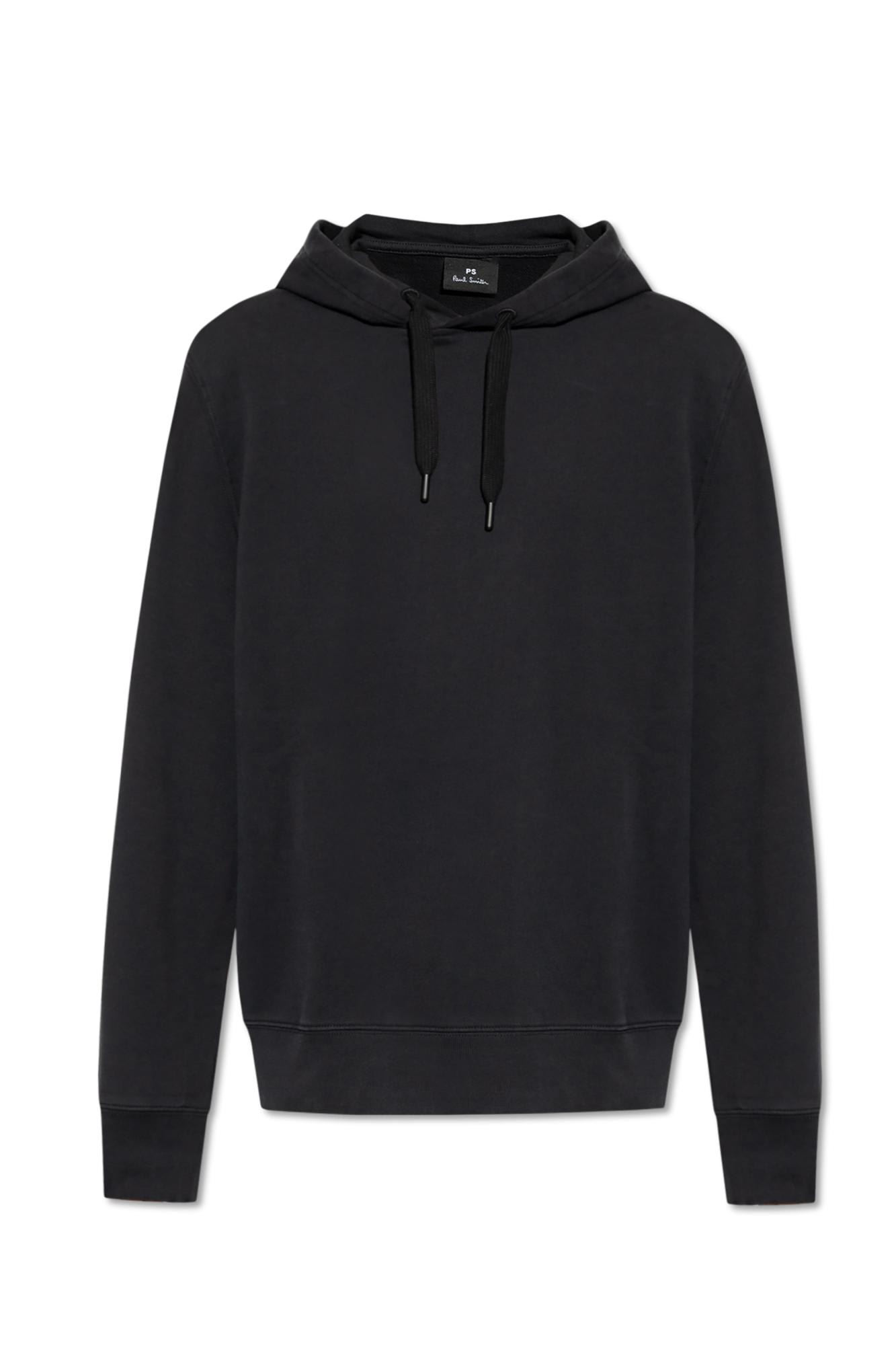 Ps By Paul Smith Ps Paul Smith Ps Happy Cotton Hoodie In Black