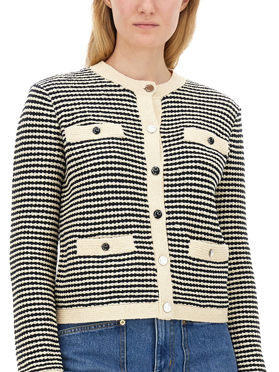 Shop Tory Burch Kendra Cardigan In Blue