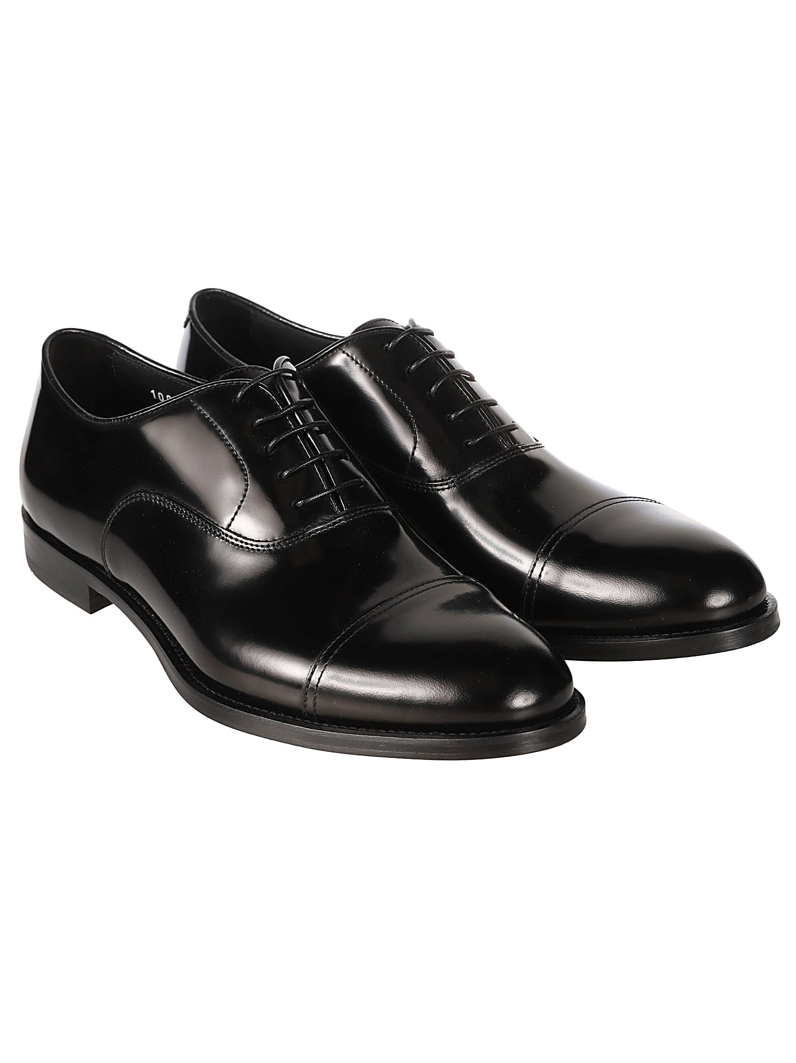 Shop Doucal's Cap Toe Oxford In Nero/fondo Nero