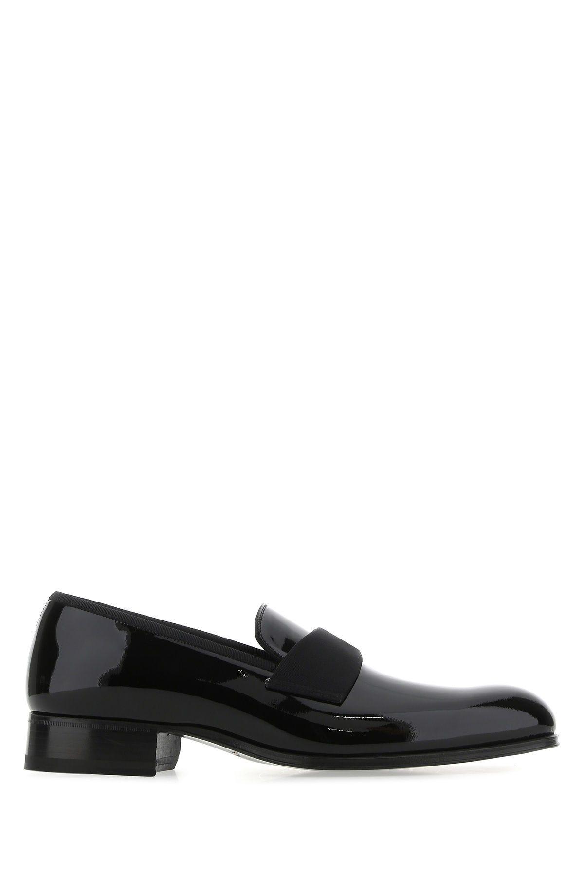 TOM FORD BLACK LEATHER LOAFERS