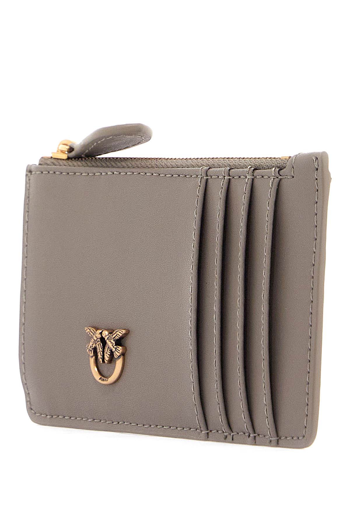 Pinko Love Birds Diamond Card Holder In Brown