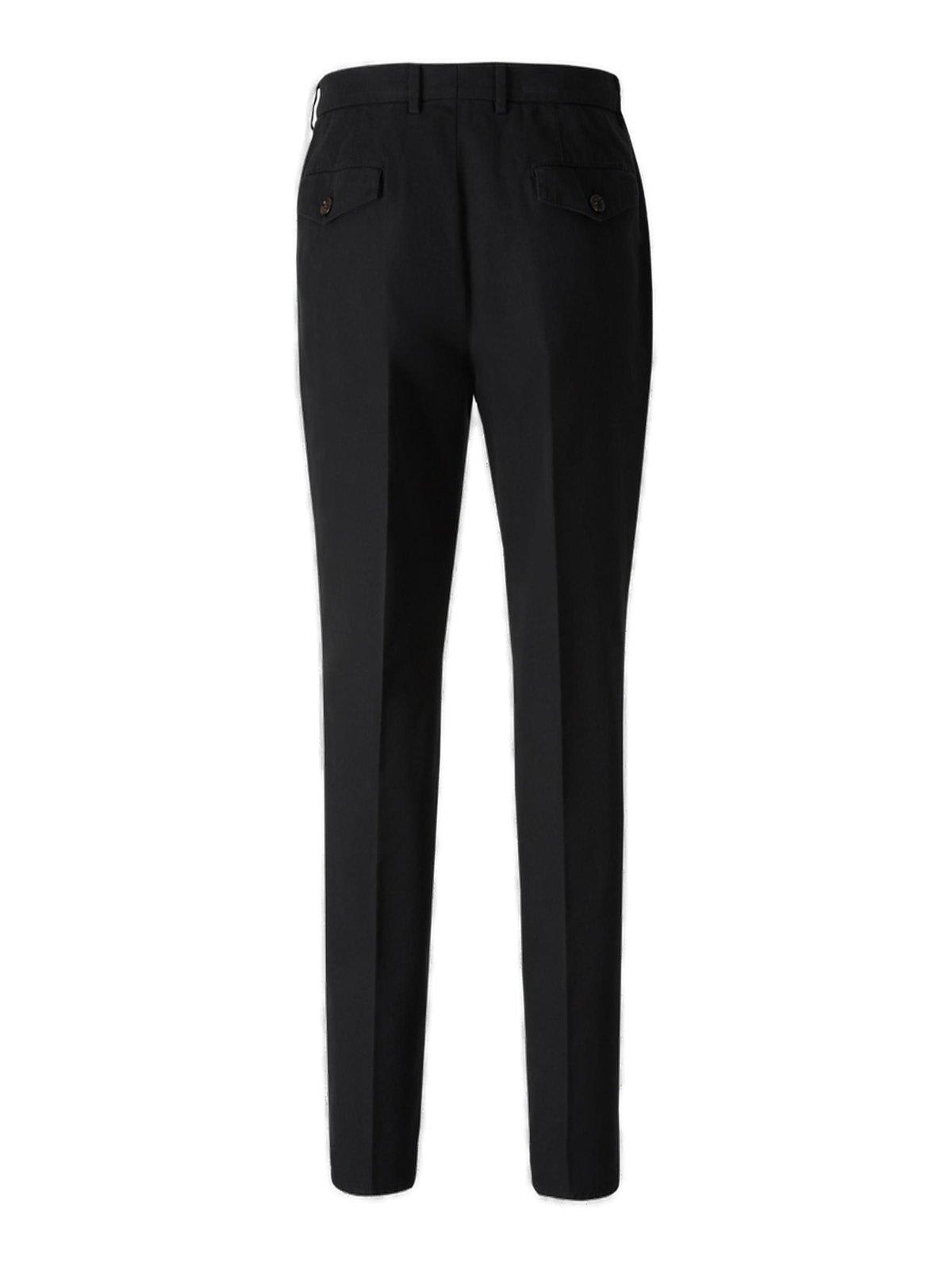 Shop Brunello Cucinelli Straight-leg Tailored Trousers In Black