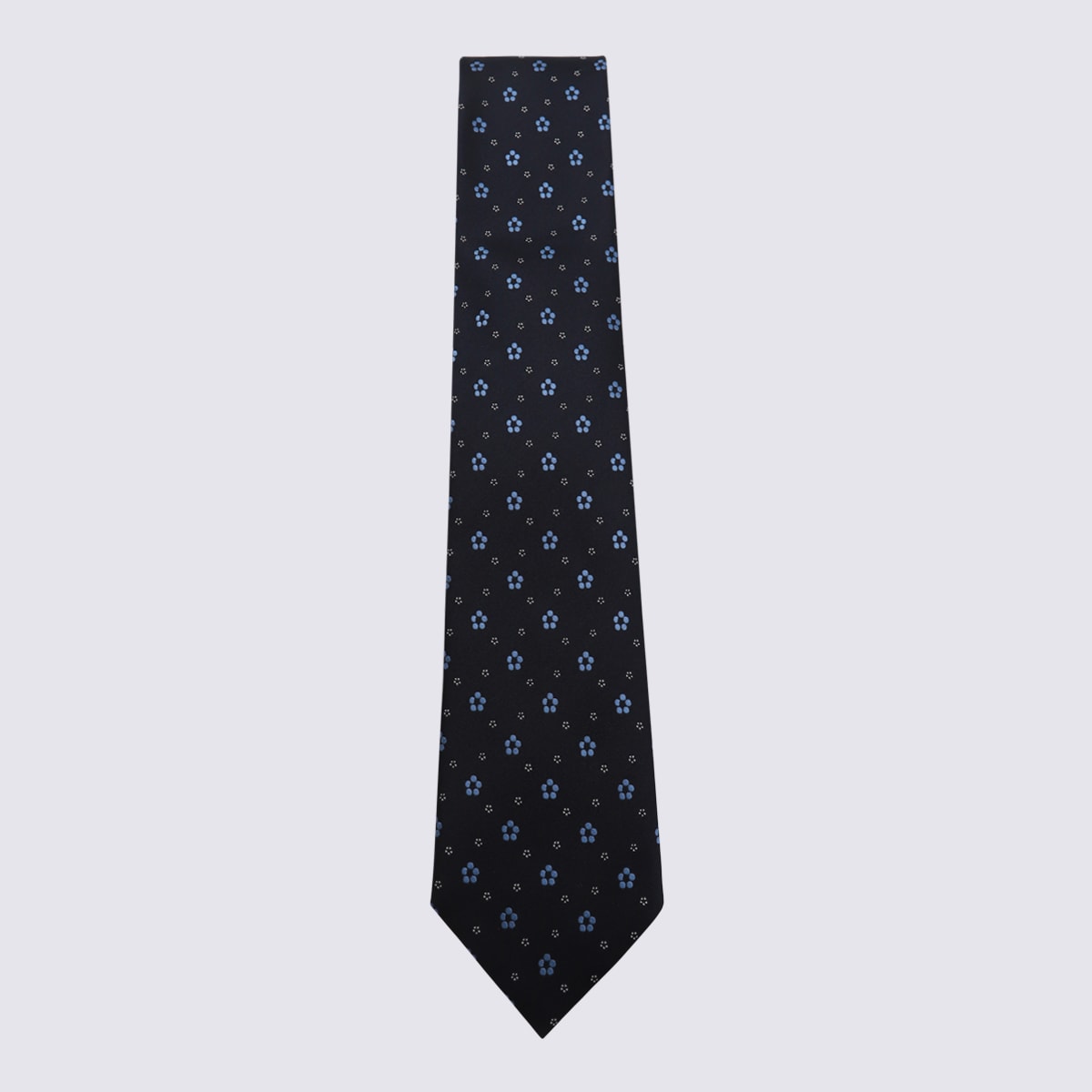 Shop Zegna Dark Blue Silk Tie