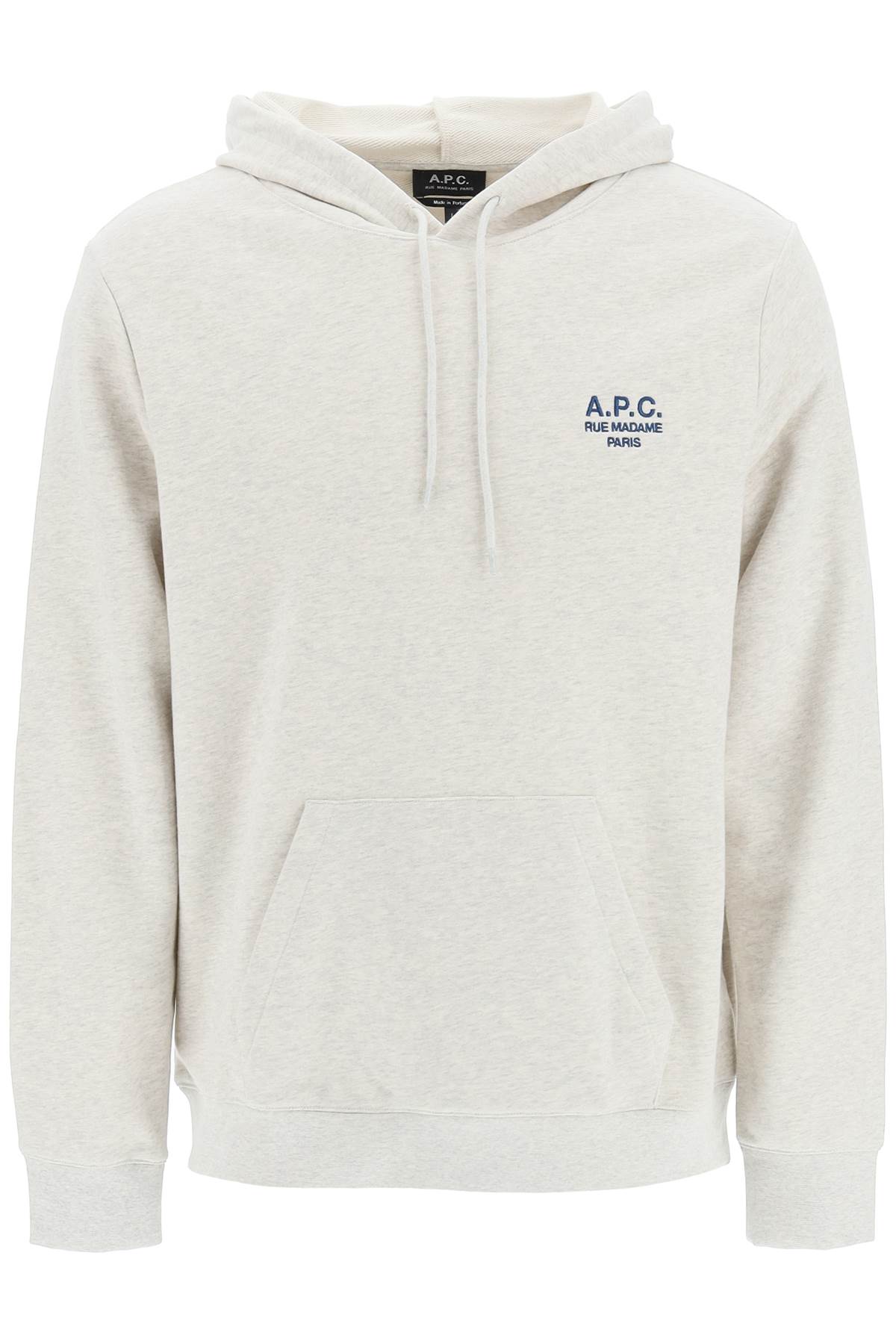 Apc A.p.c. Standard Rue Madame Cotton Hoodie In Ecru Chine (grey)