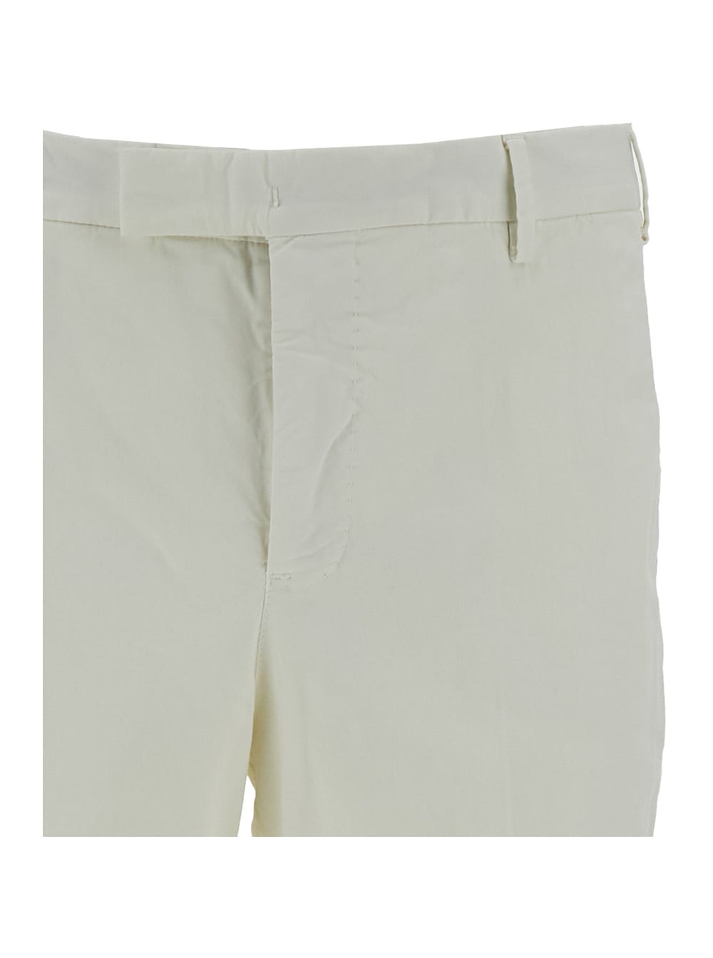 Shop Pt01 Sartorial Slim Fit White Trousers In Cotton Blend Man
