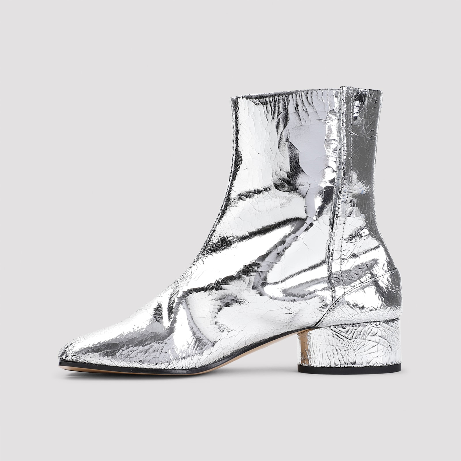 Shop Maison Margiela Tabi H30 Ankle Boots In Silver