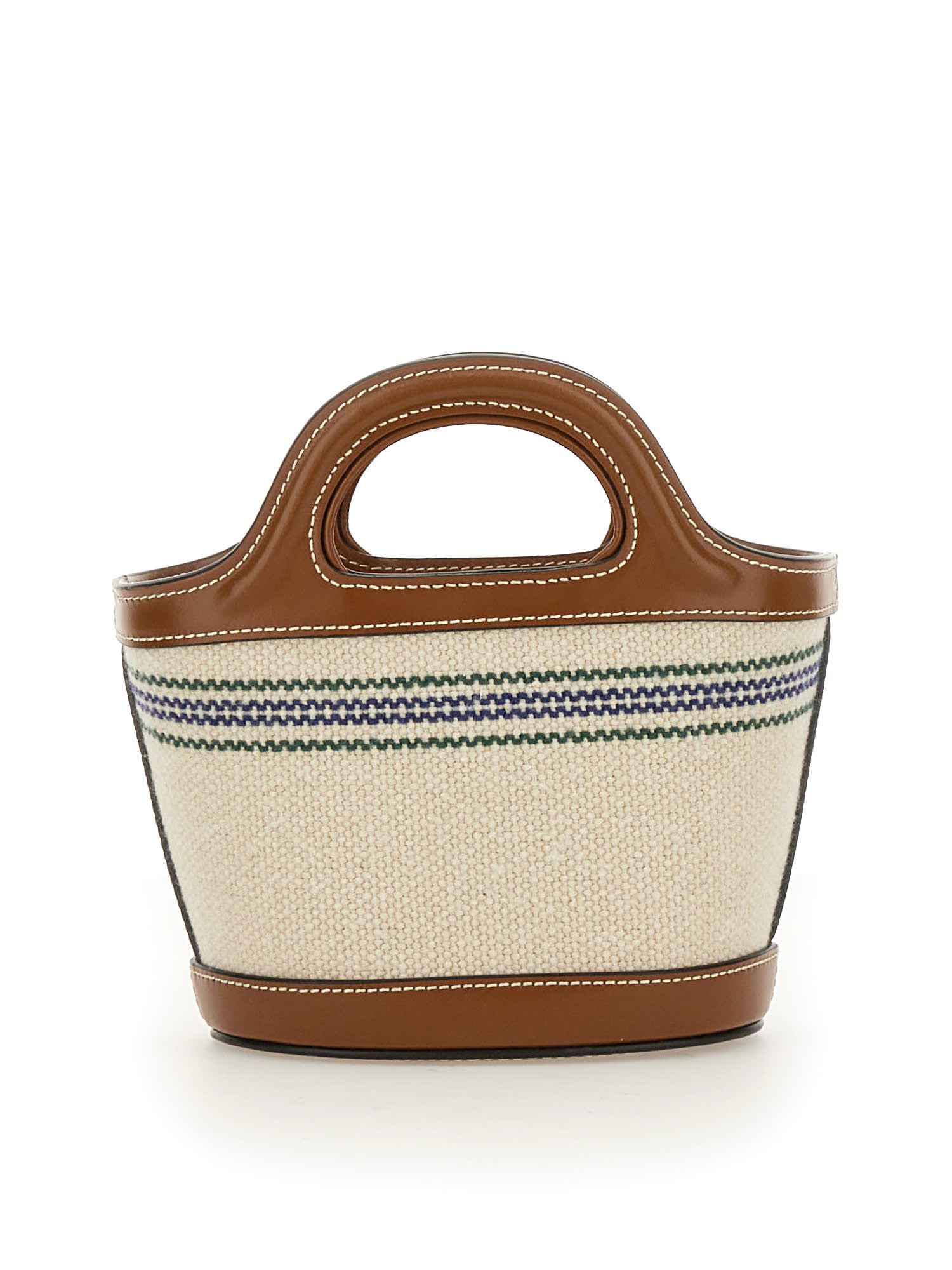 Shop Marni Tropicalia Micro Hand Bag In Natural/moka