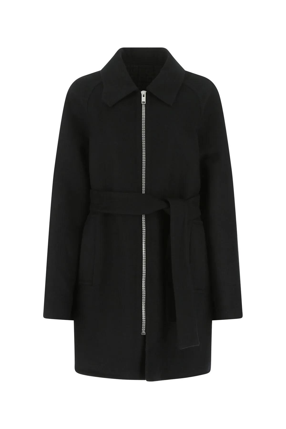 Shop Givenchy Black Wool Blend Coat