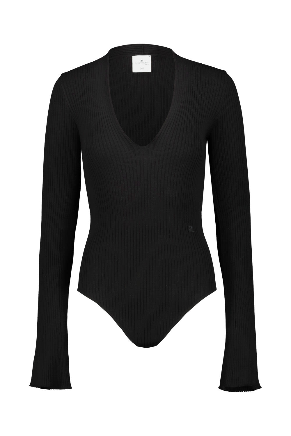 Shop Courrèges Vneck Bodysuit In Black