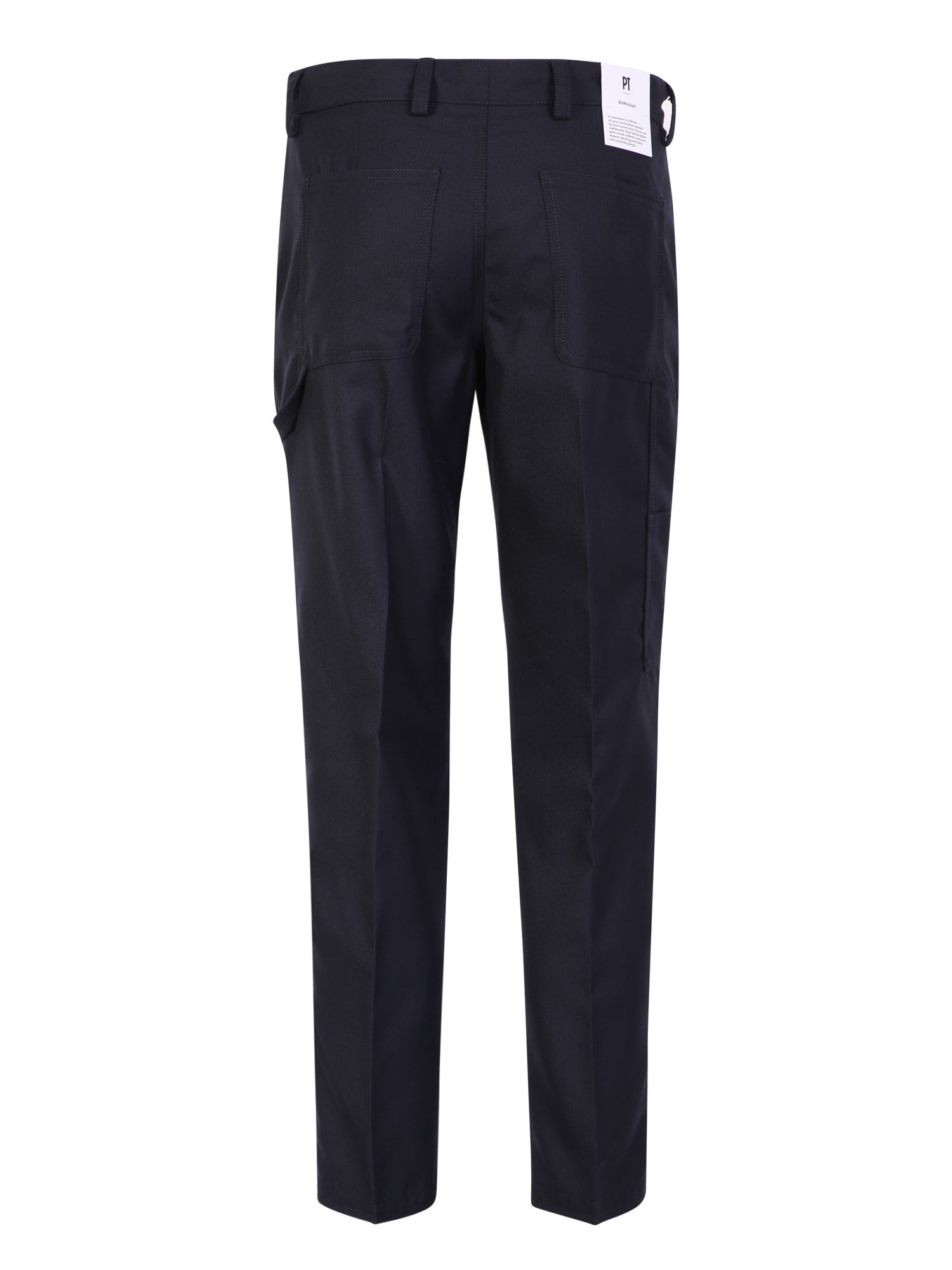 Shop Pt01 Tapared Trousers In Blue