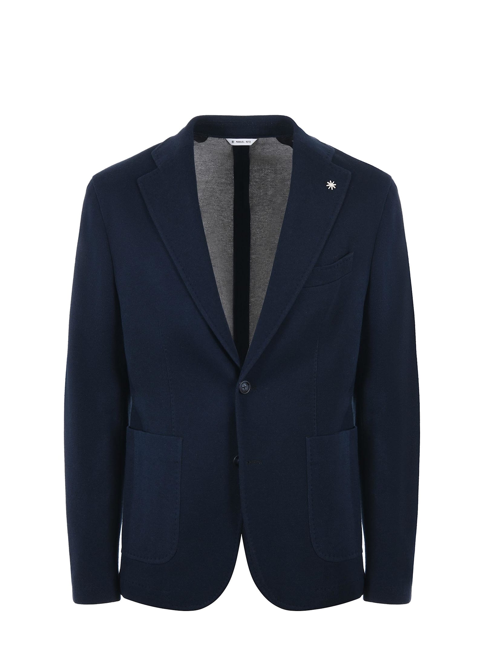 Shop Manuel Ritz Jacket In Cotton In Blue