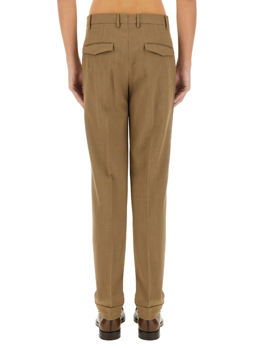 Pt Torino Tailored Brown Suit Pants With Straight-leg Silhouette In Brown