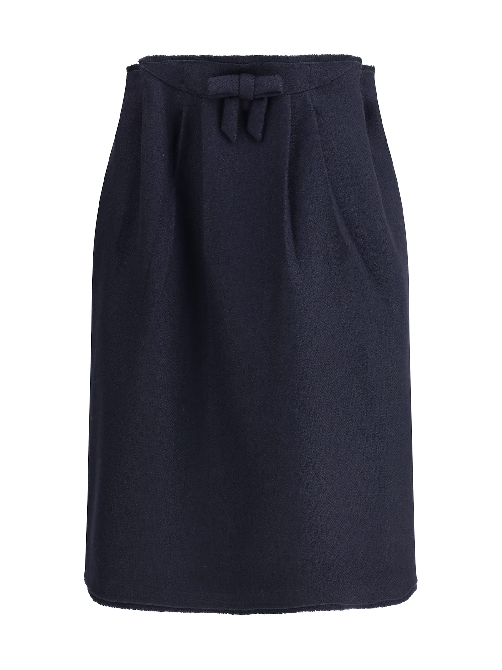 Prada Chevron Wool Midi Skirt In Blue