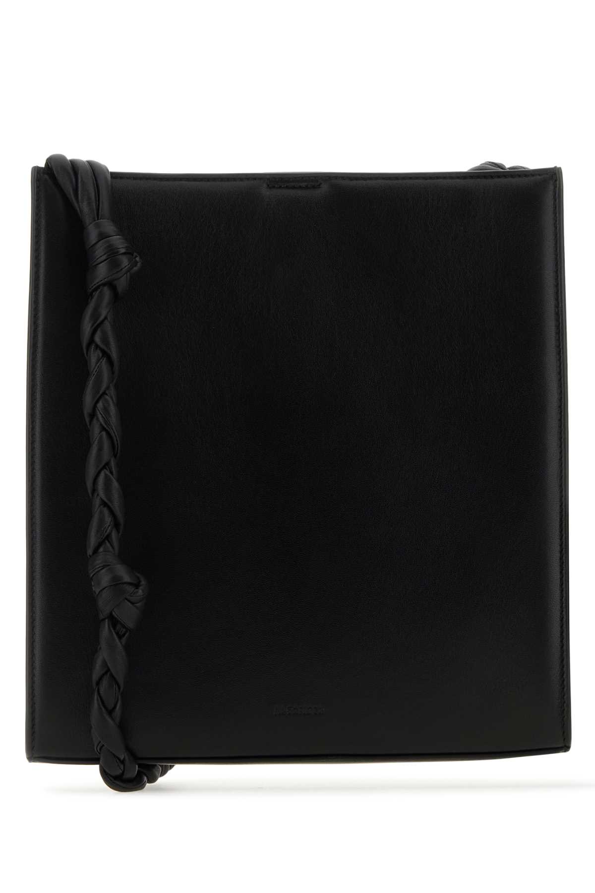 Black Leather Medium Tangle Shoulder Bag