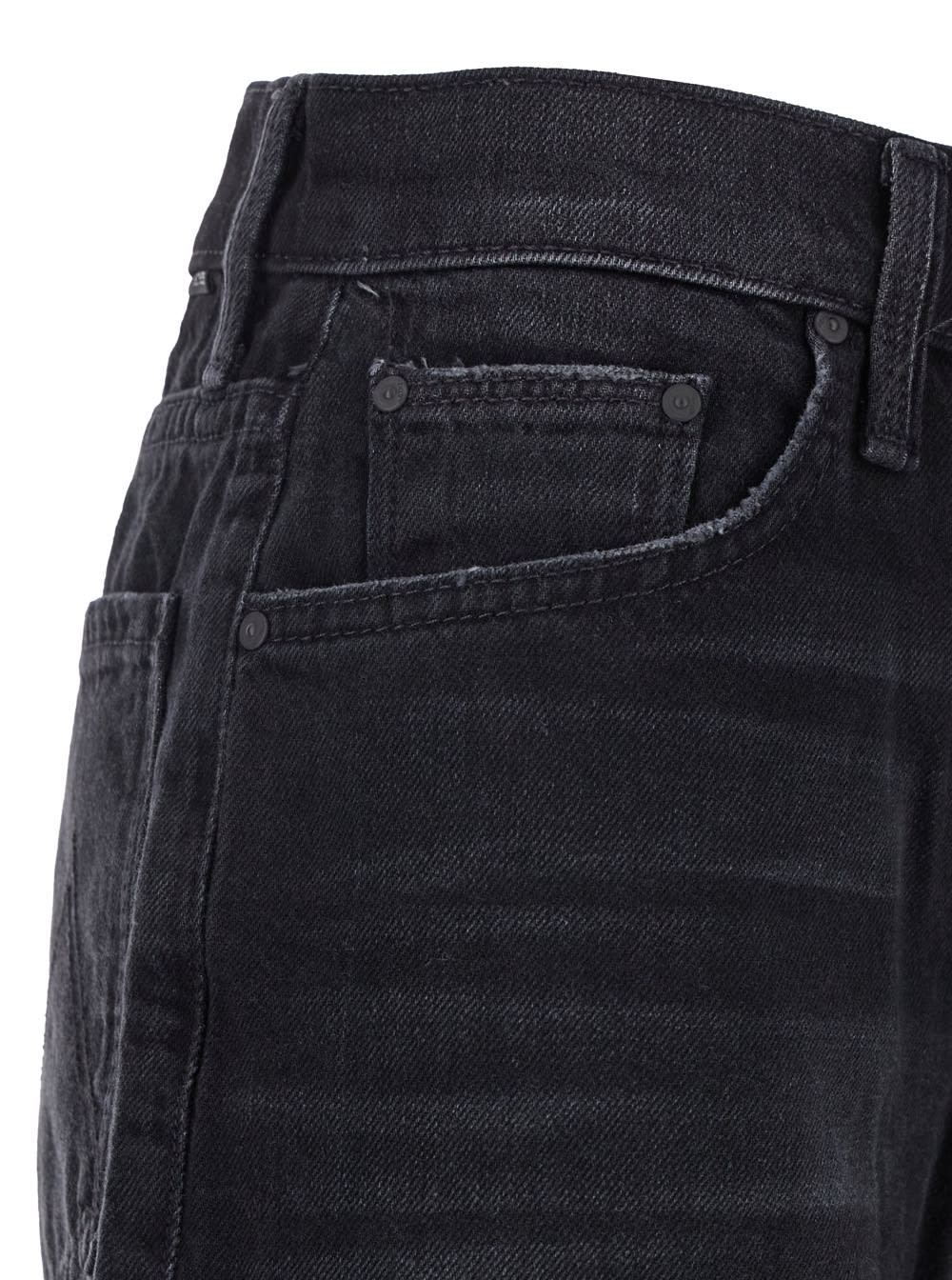 Mother 'the Spinner' Black Five-pocket Jeans With High Waist In Cotton Woman In Black
