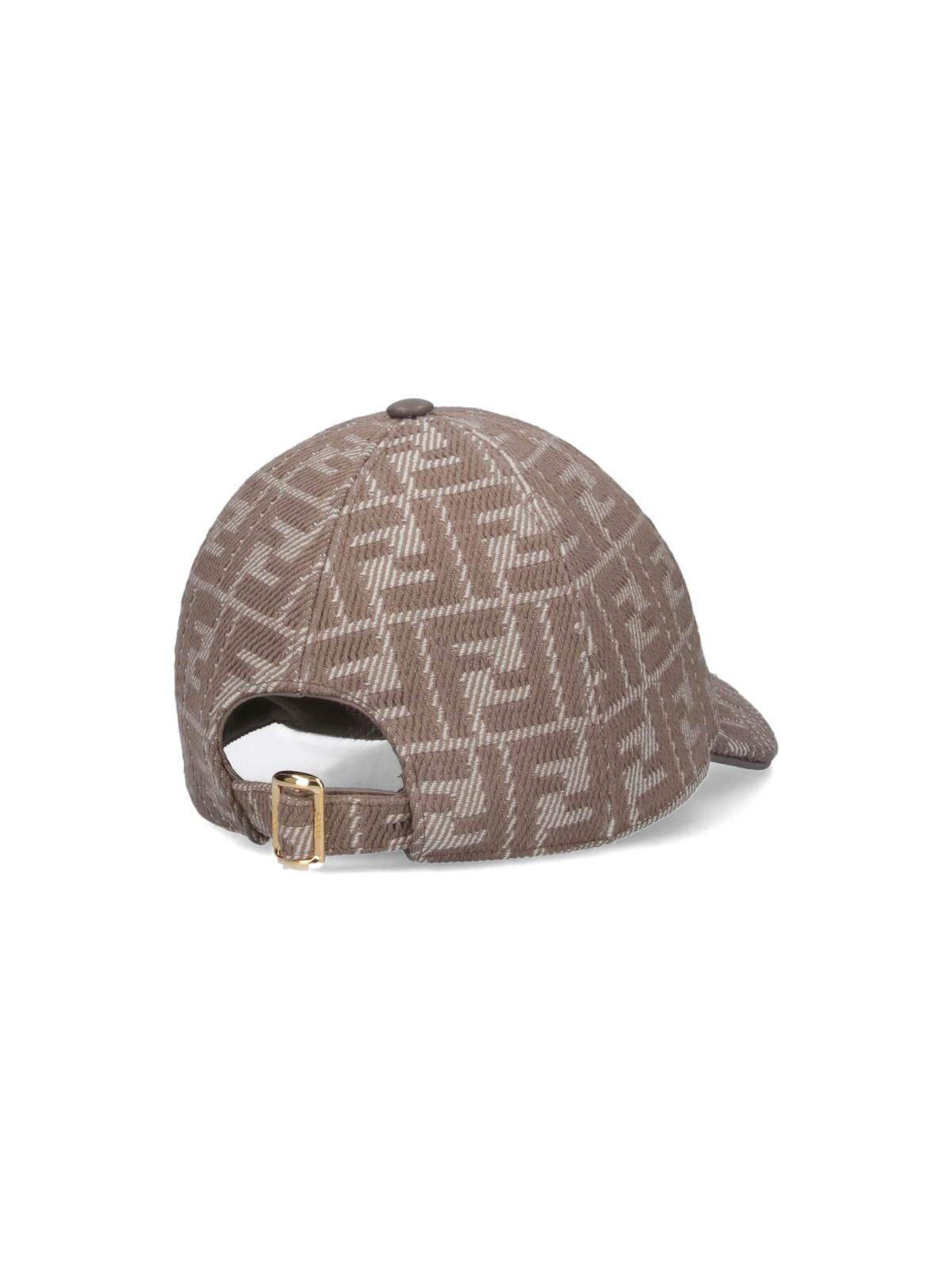 Fendi Beige Ff Canvas Baseball Cap In Beige