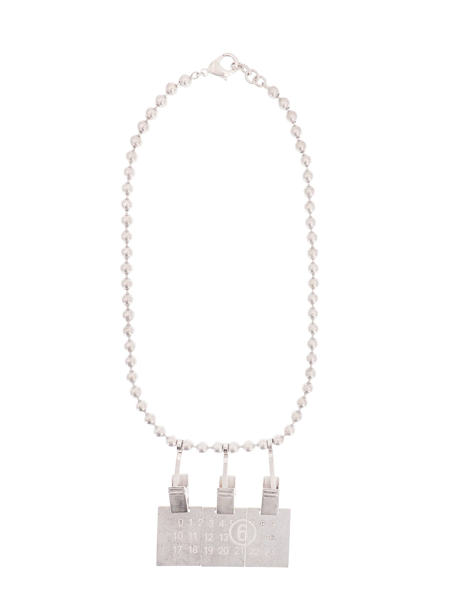 MM6 Maison Margiela padlock chain-link necklace | Black | MILANSTYLE.COM