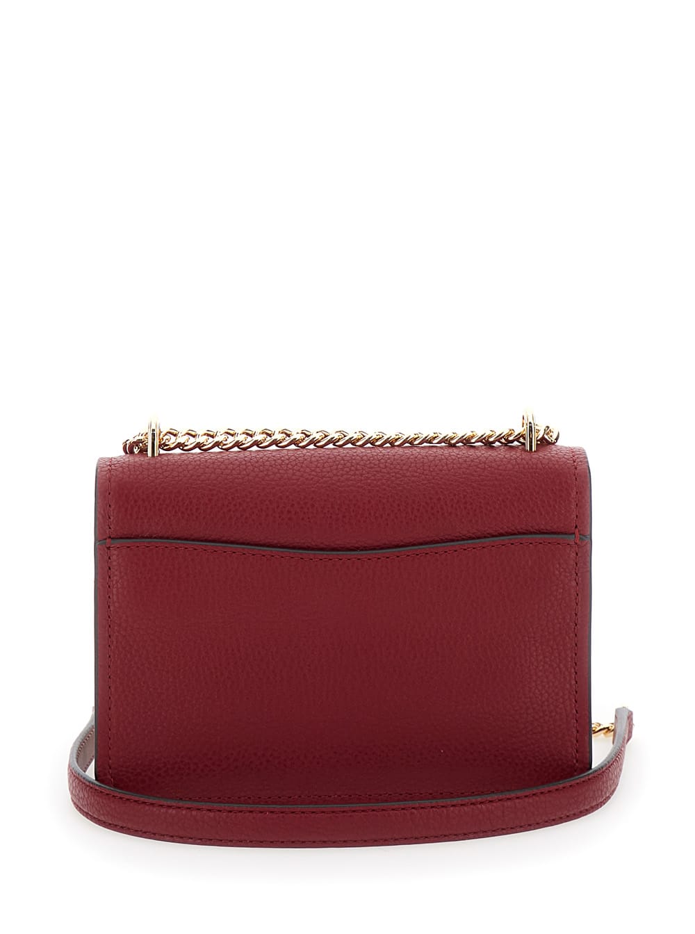 Shop Michael Michael Kors Red Crossbody Bag With Logo Lettering On The Front In Leather Woman