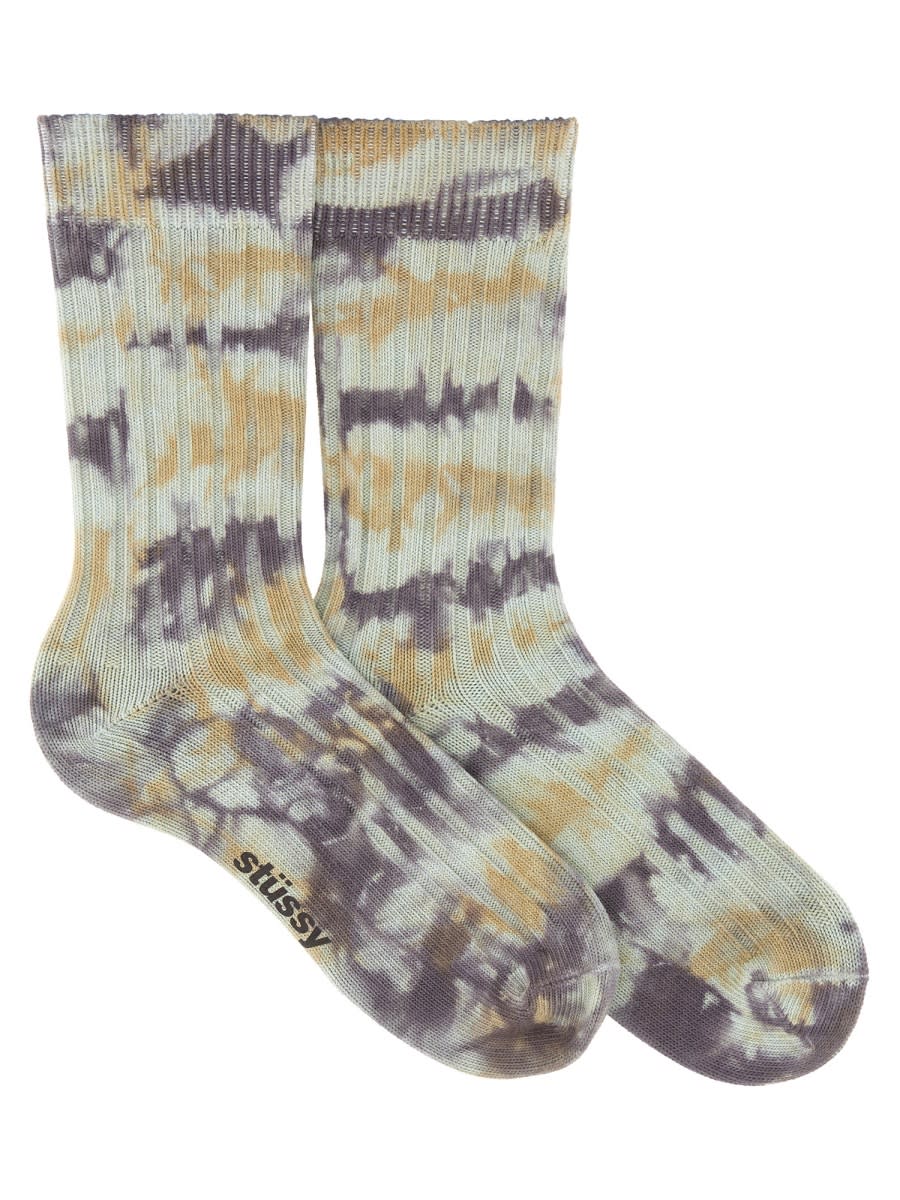 Multi Dyed Ribbed Socks