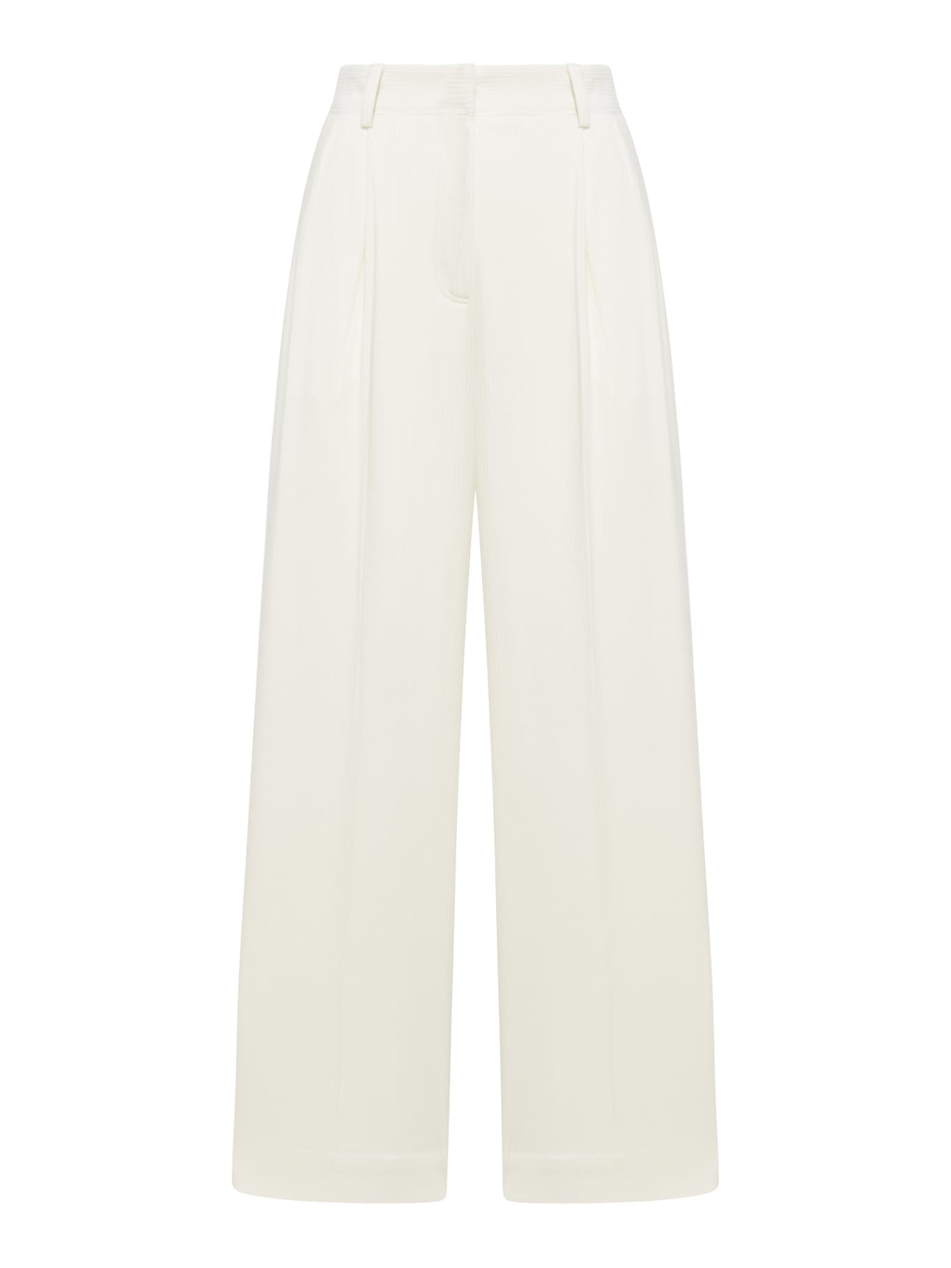 Totême Silk Cotton Cord Trousers In White