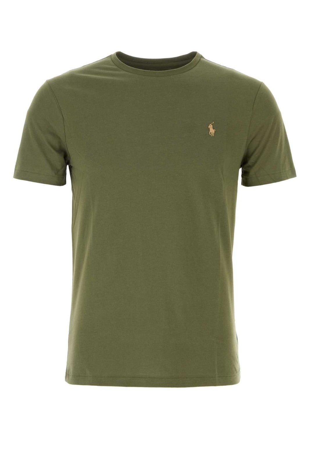 Shop Polo Ralph Lauren Pony Embroidered Crewneck T-shirt In Green