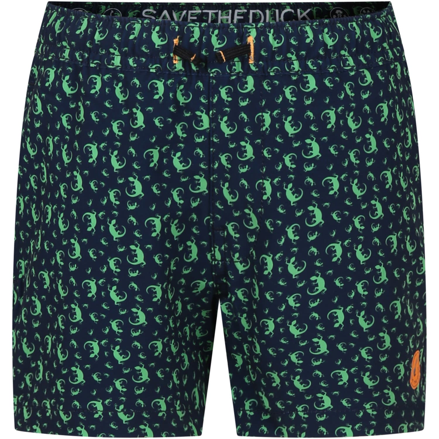 Shop Save The Duck Blue Getu Swim Shorts For Boy With Gecko Print