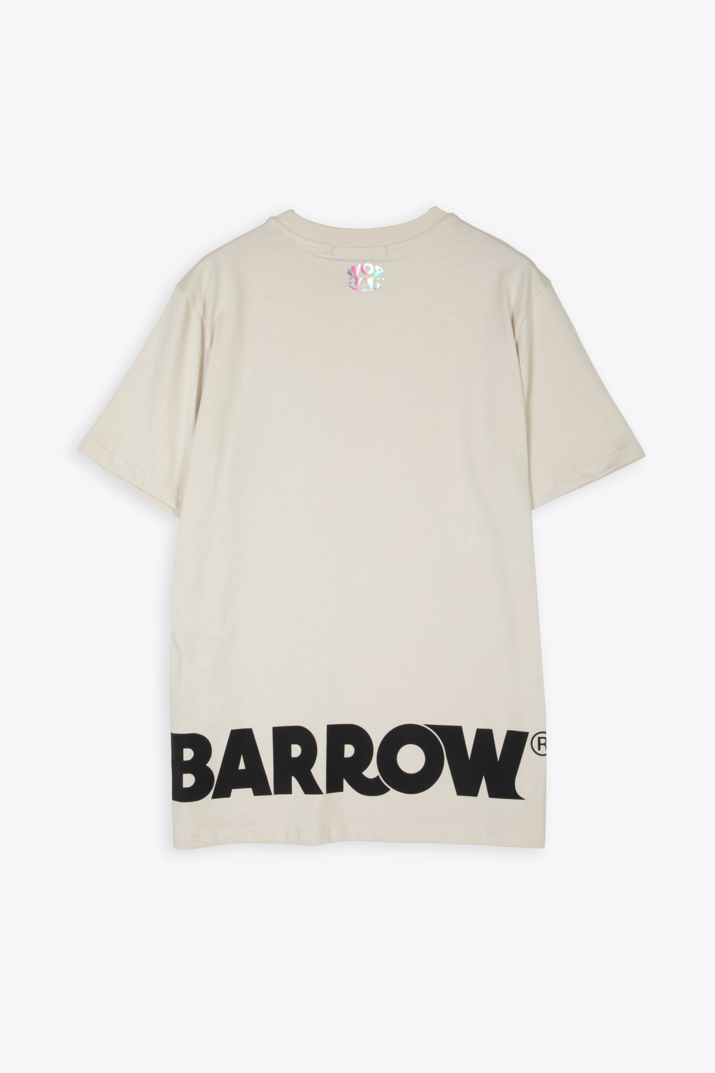 Shop Barrow Jersey T-shirt Unisex Off White Cotton T-shirt With Chest Smile In Bianco