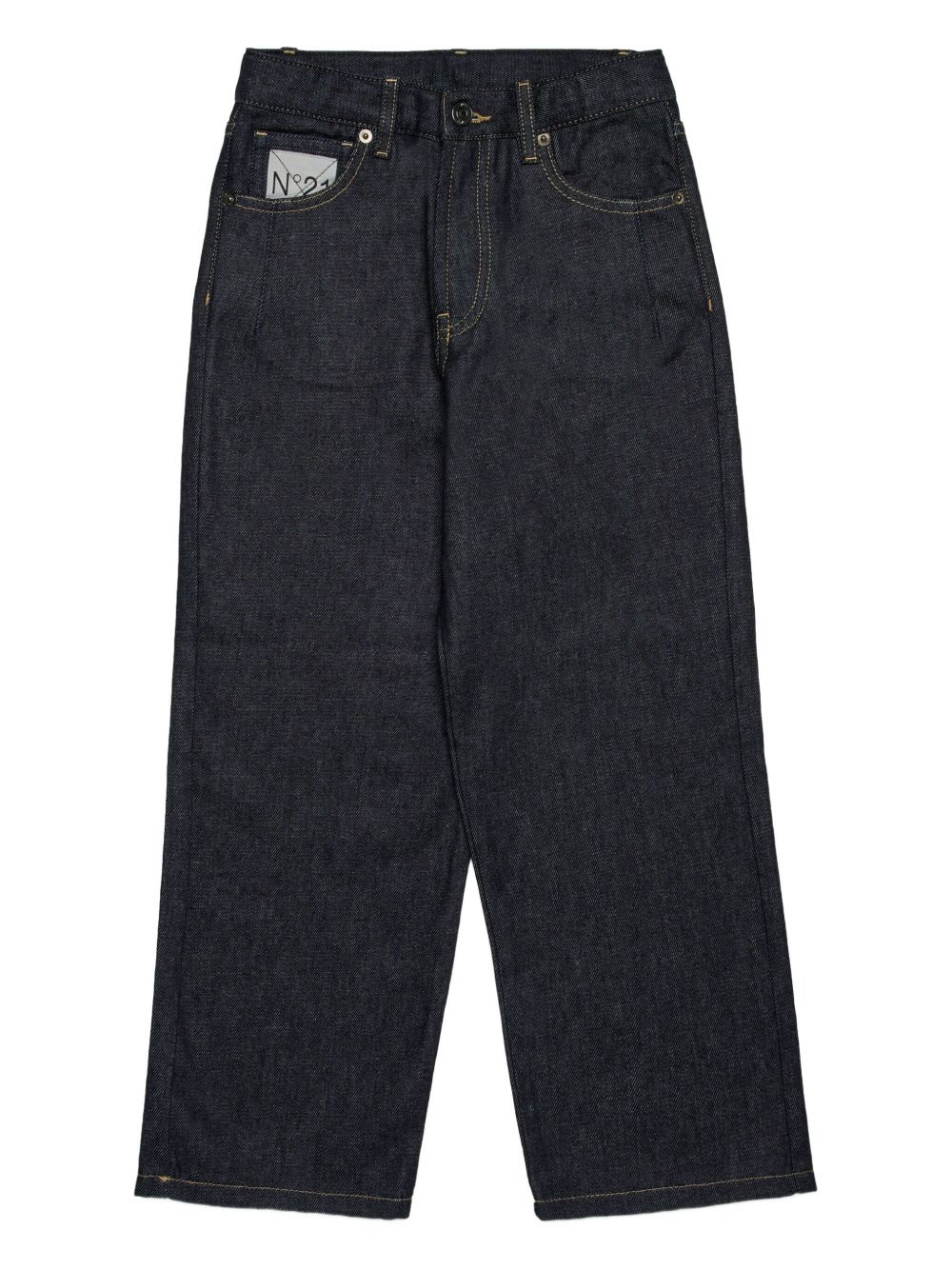 N°21 Nº21 Kids Embroidered Jeans In Black