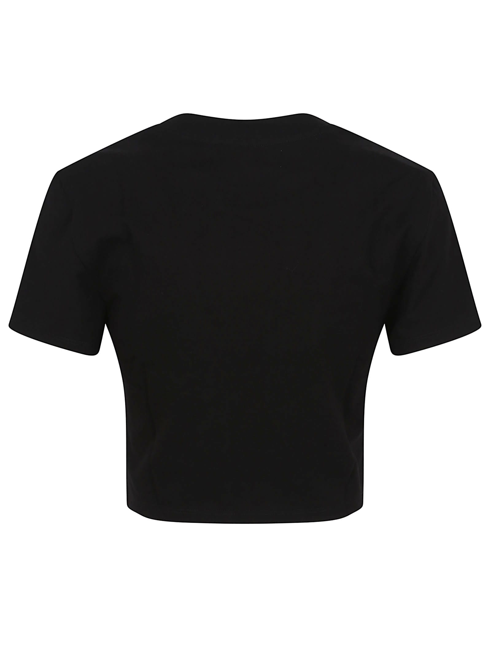 Fiorucci Mouth Print Cropped T-shirt In Black