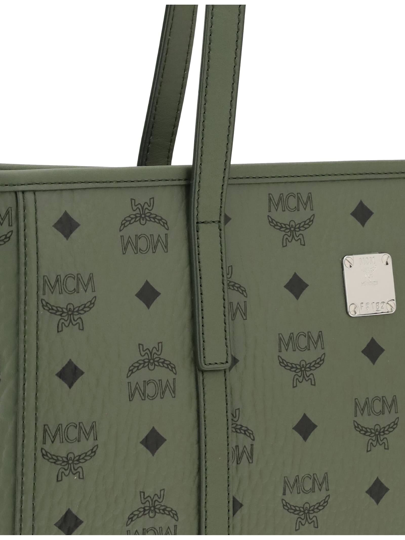 Mcm Medium Toni Tote Bag With Double Handles In Green