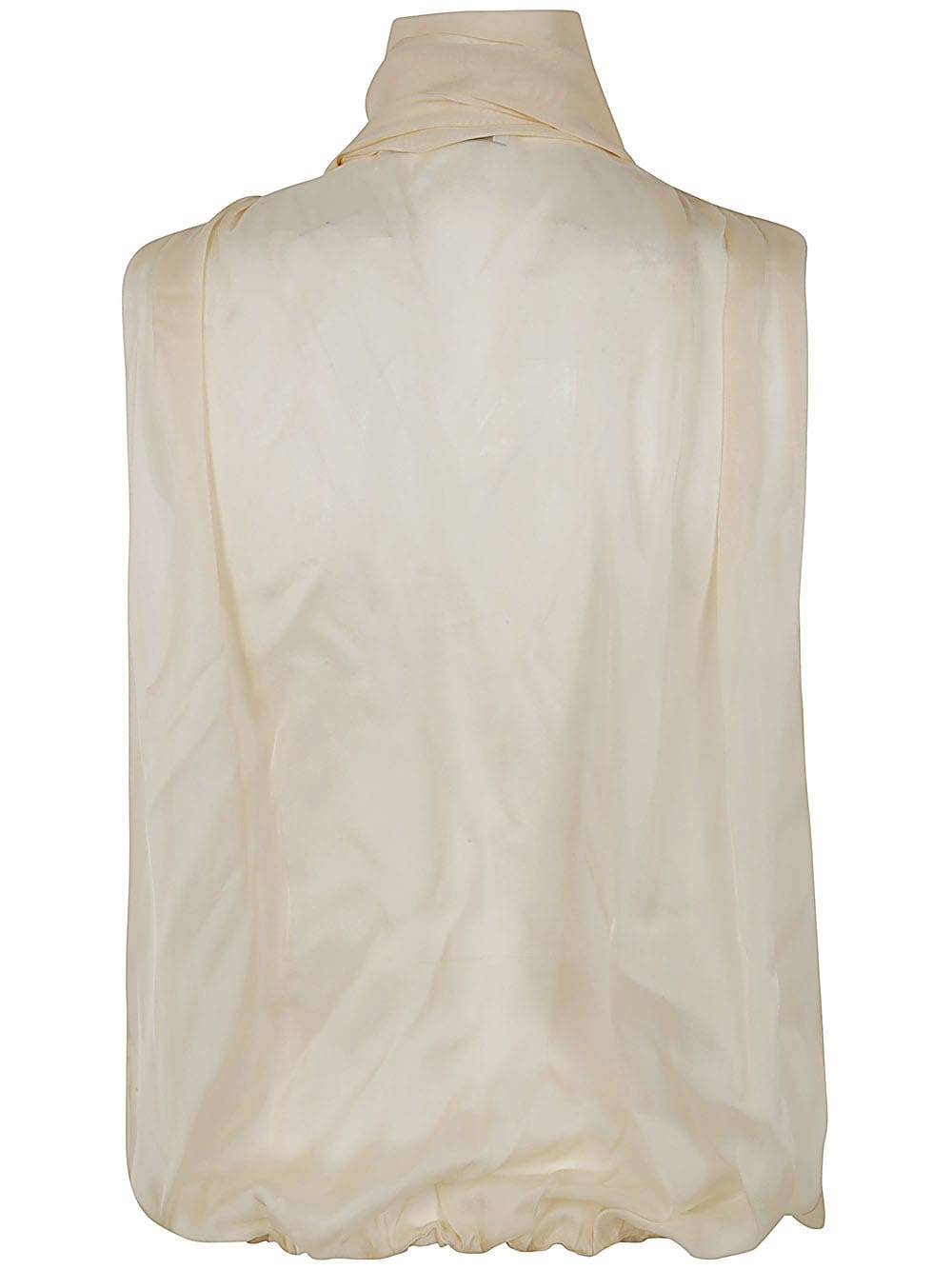 Shop Blumarine 4c091a Blouse With Bow In Cream