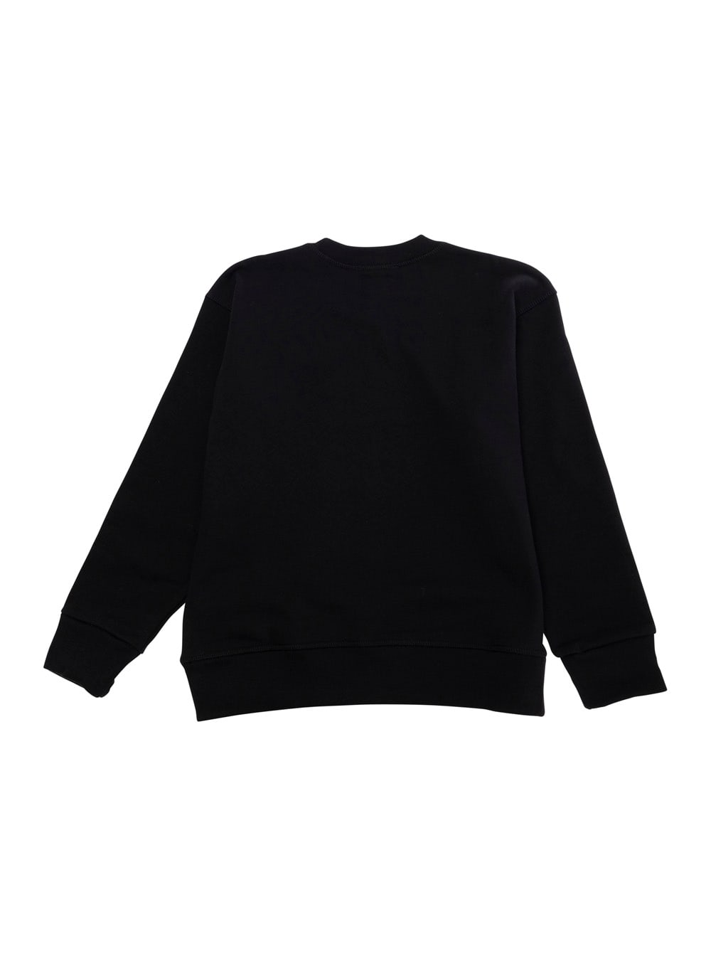 Dsquared2 Black Crewneck T-shirt With Maxi Logo Print On The Front In Cotton Boy In Black