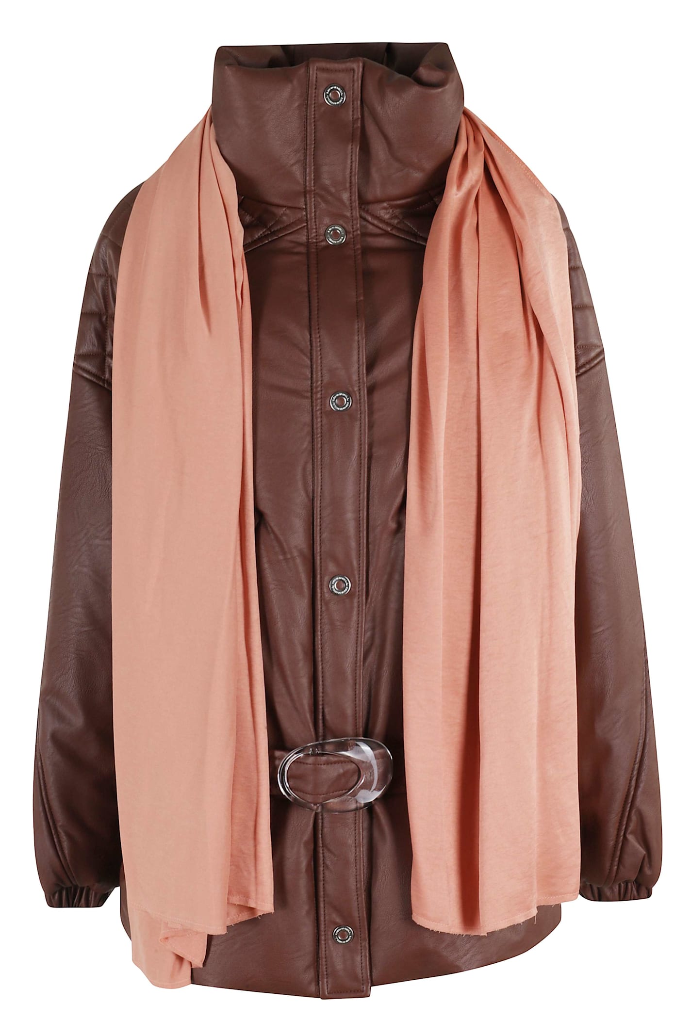 Marbell Nylon Eco Leather Belt In Brown