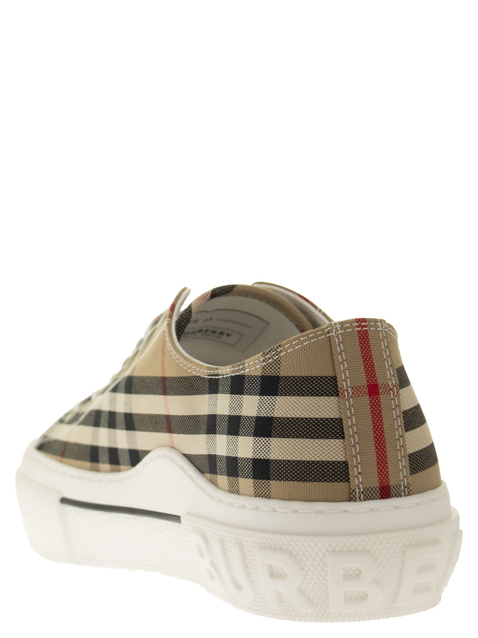 Shop Burberry Vintage Check Cotton Sneaker