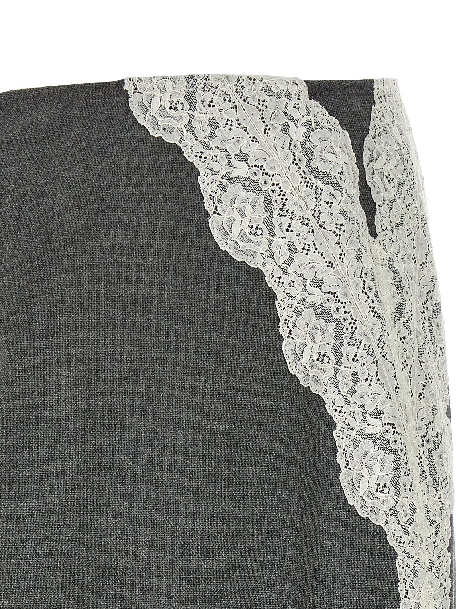 Jil Sander Organza Lace Wool Skirt Skirts Gray In Gray