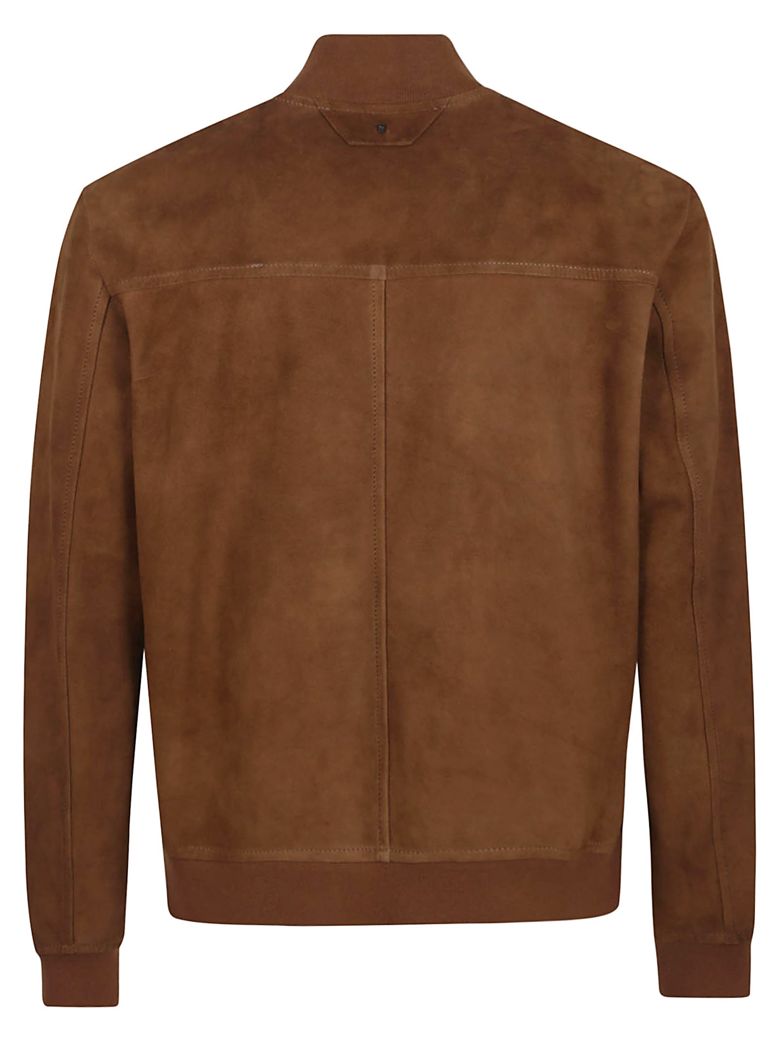 Salvatore Santoro Brown Leather Jacket With Design In Tobacco