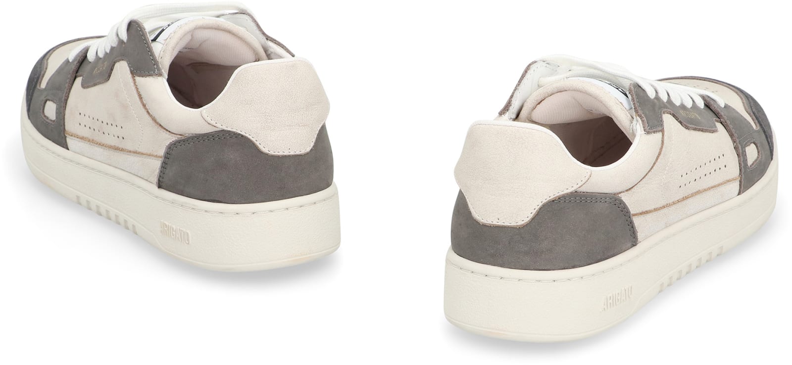 Shop Axel Arigato Dice Lo Leather Low-top Sneakers In Grey