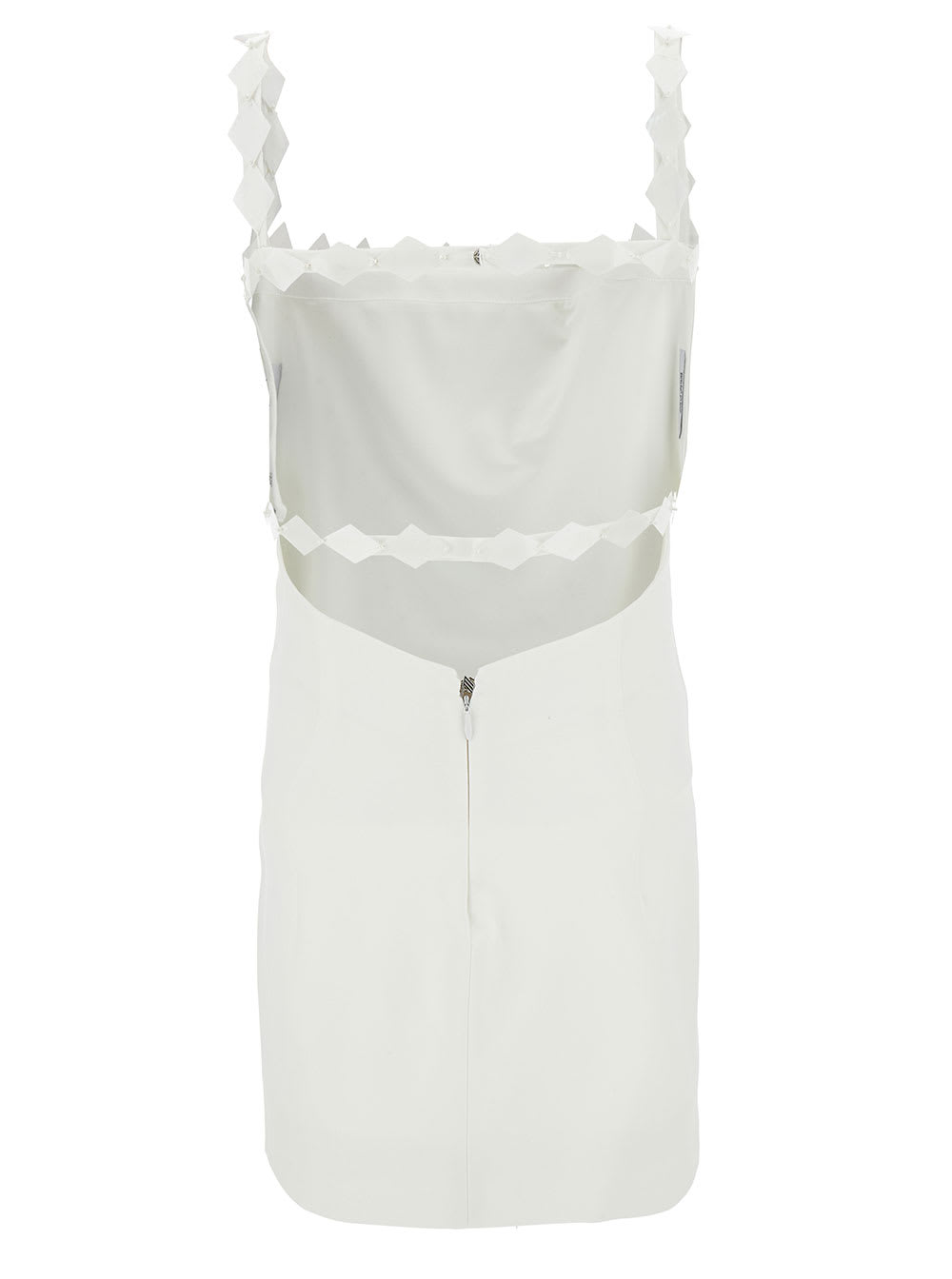 Shop Attico Rue Mini Milk White Dress With Rhombus Sequins In Rayon Woman