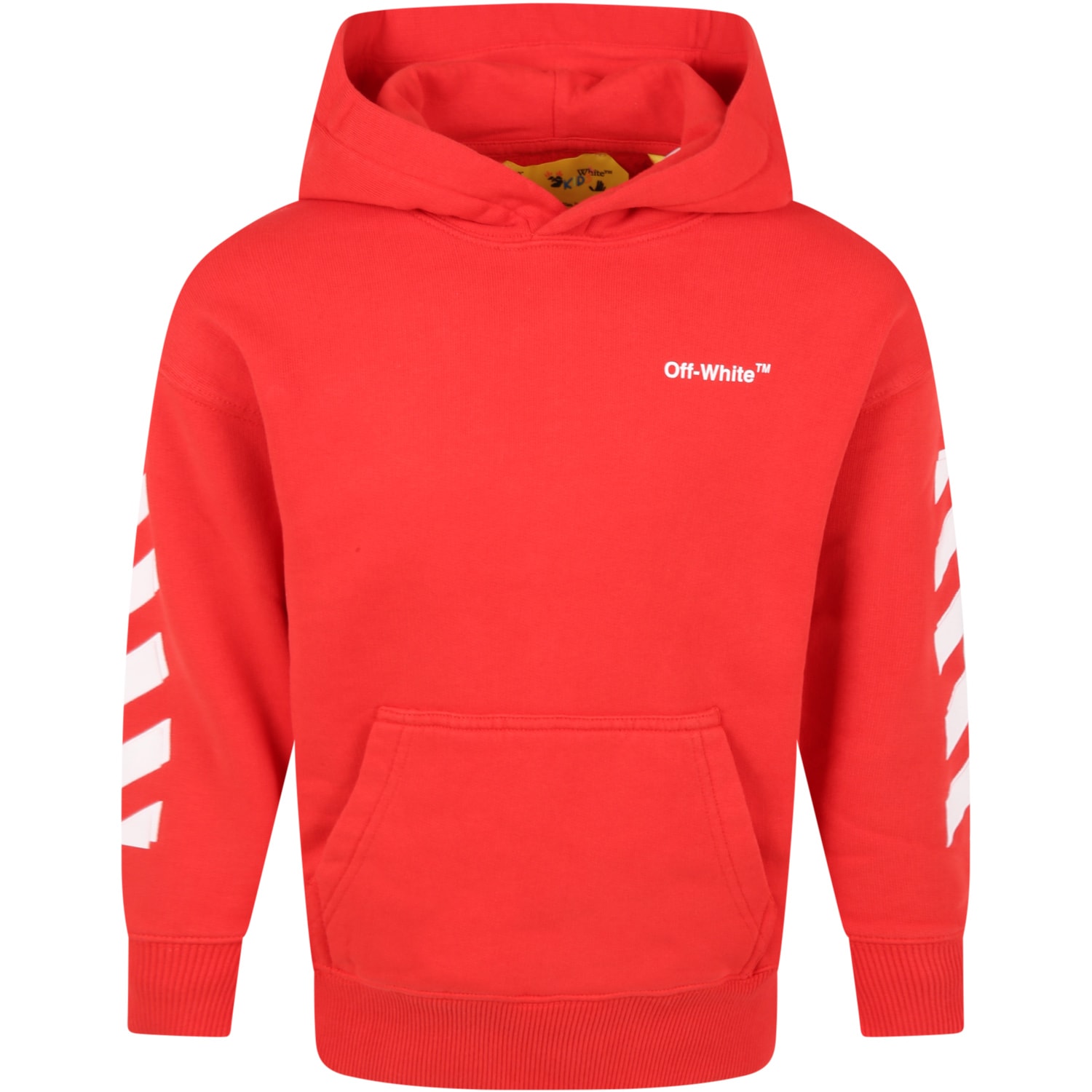 Off-White Red Sweatshirt For Kids With Logo