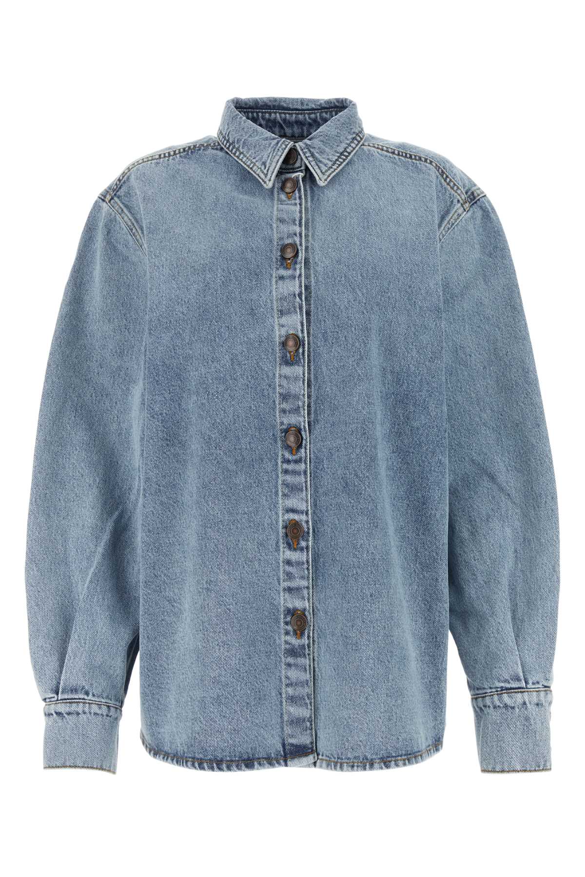 Shop Magda Butrym Denim Shirt In Blue