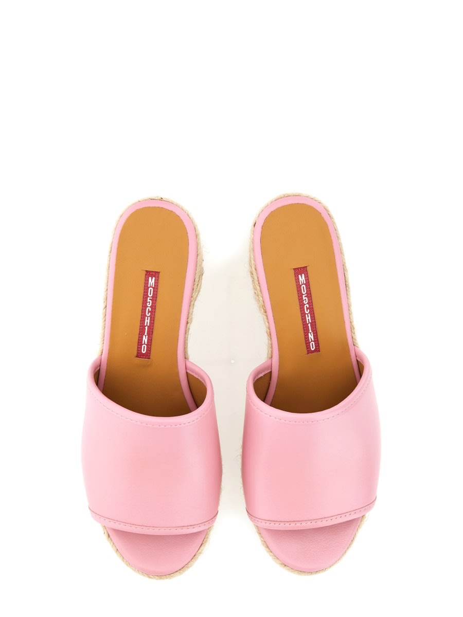 Shop M05ch1n0 Jeans Leather Sandal In Pink