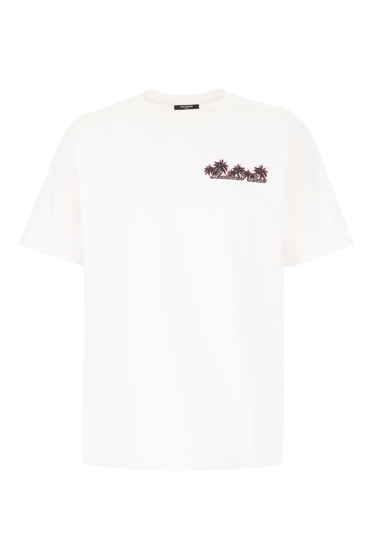 Shop Balmain White Cotton T-shirt