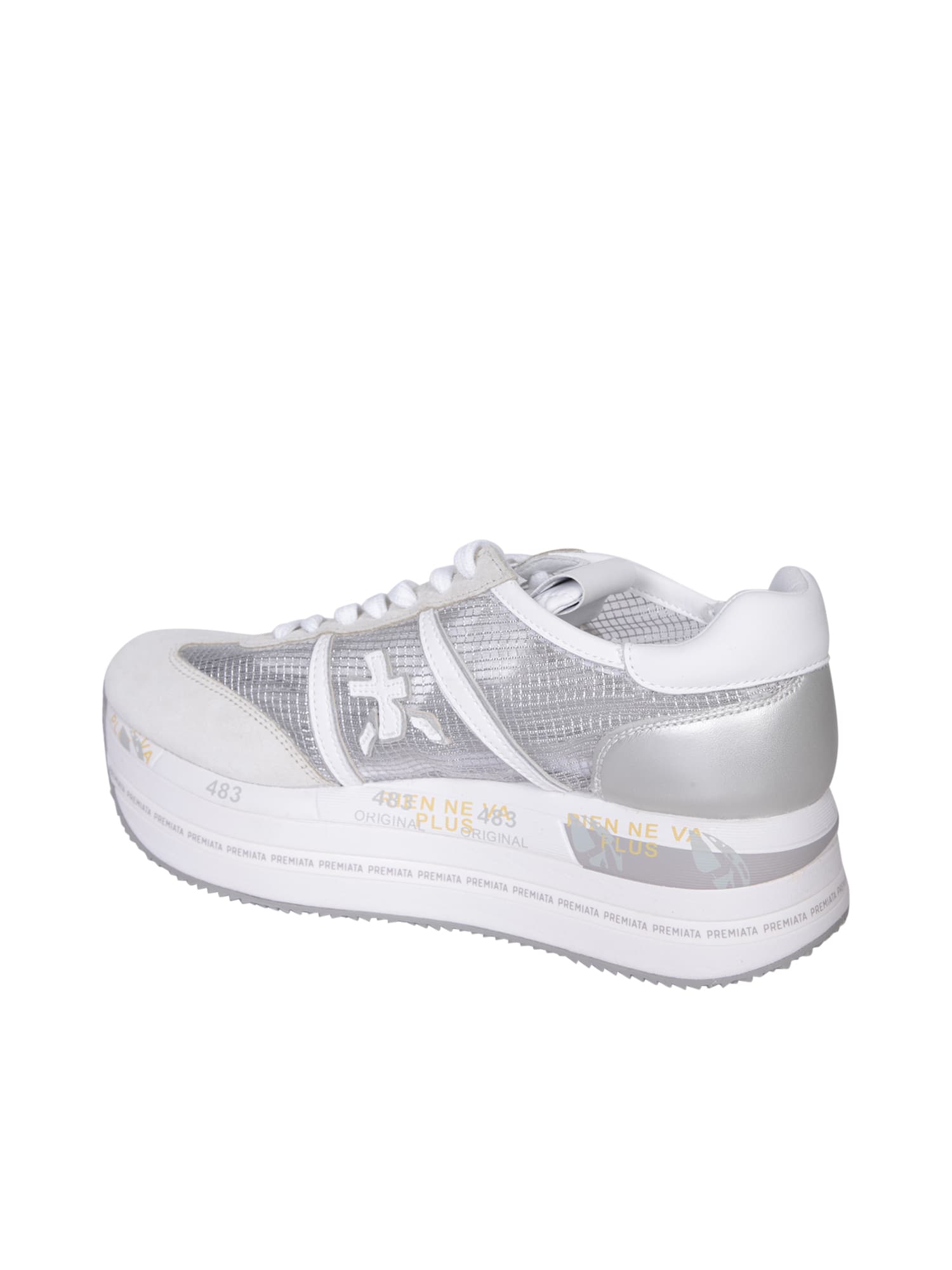 Shop Premiata Beth Silver Sneakers In Metallic