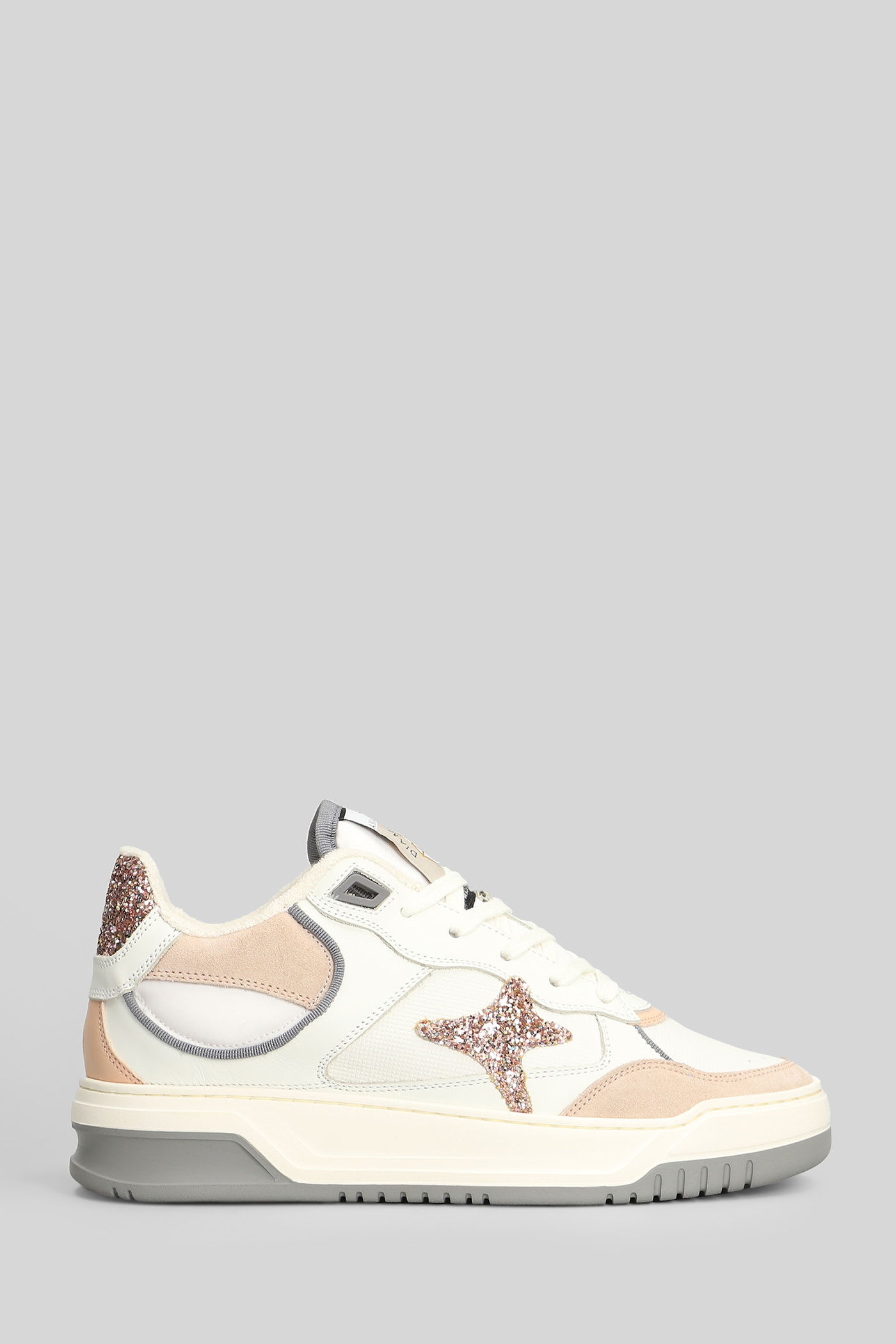 Ama Brand Sneakers In White Suede And Leather In Multi