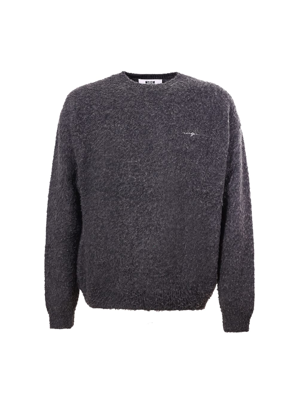 Shop Msgm Crew-neck Sweater  In Anthracite