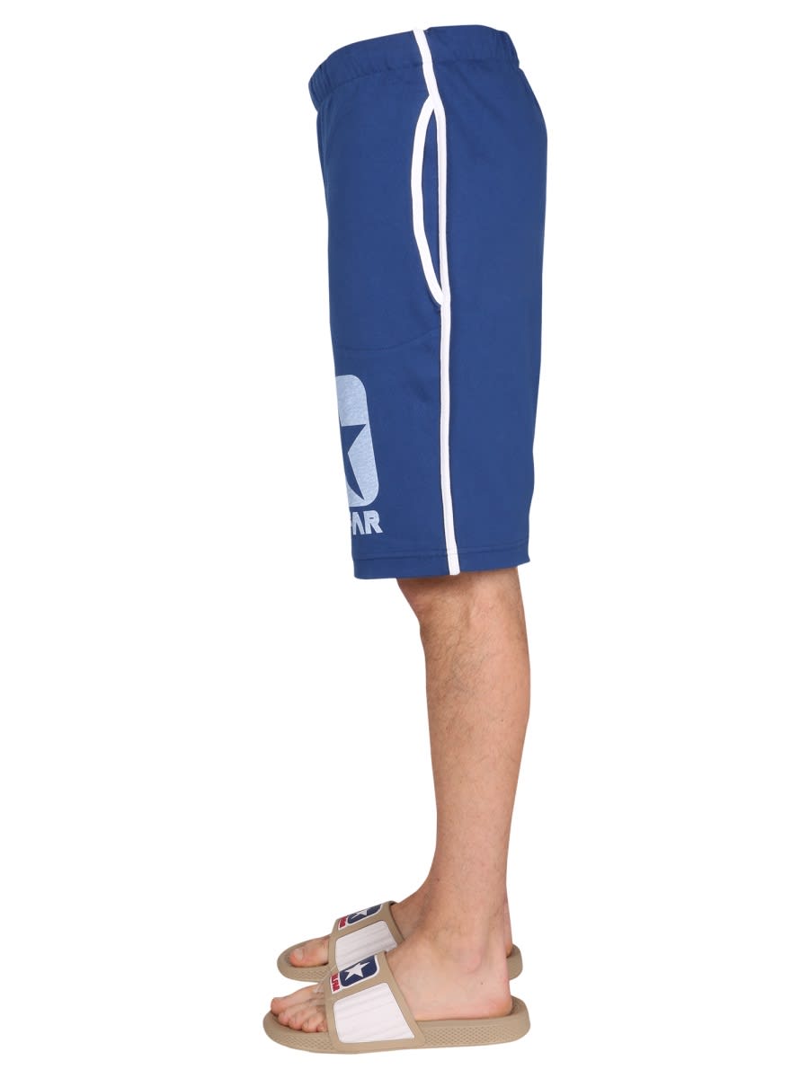 Shop Telfar Cotton Sweat Shorts Bermuda In Blue